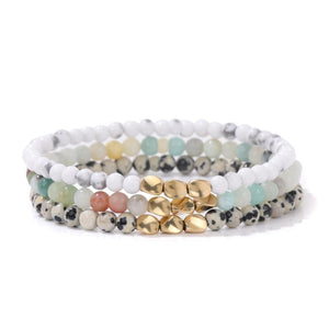 Tibetan Buddhist Natural Stone Beads Bracelet Set