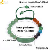 CSJA Pink Quartz Adjustable Bracelet with 7 Chakra Natural Stones