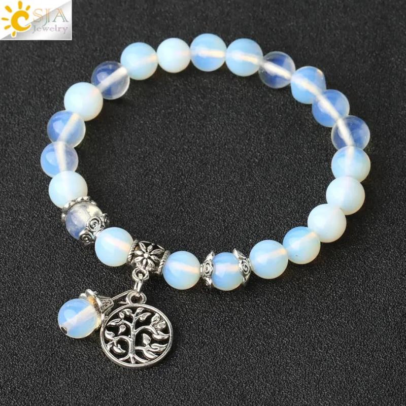 CSJA Amethysts Crystal Bracelet Tree of Life Protection Healing Energy G422