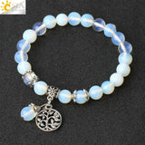 CSJA Amethysts Crystal Bracelet Tree of Life Protection Healing Energy G422