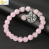 CSJA Amethysts Crystal Bracelet Tree of Life Protection Healing Energy G422