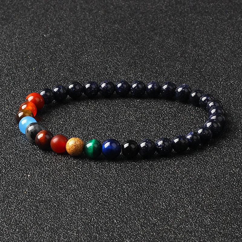 Universe Solar System Bracelets Natural Stone Galaxy Eight Planets Bracelet