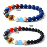 Universe Solar System Bracelets Natural Stone Galaxy Eight Planets Bracelet
