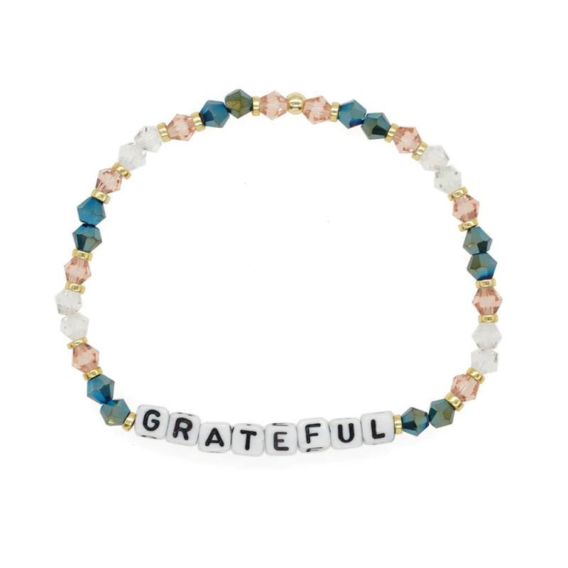 Clay Beaded Letter Bracelet for Women Natural Stone Crystal Polymer Jewelry