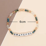 Clay Beaded Letter Bracelet for Women Natural Stone Crystal Polymer Jewelry