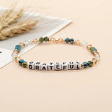 Clay Beaded Letter Bracelet for Women Natural Stone Crystal Polymer Jewelry