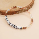 Clay Beaded Letter Bracelet for Women Natural Stone Crystal Polymer Jewelry
