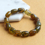 Green Peacock Agate Bracelets Women Natural Stone Beads Bangle