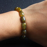 Green Peacock Agate Bracelets Women Natural Stone Beads Bangle