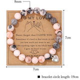8mm Amethyst Hematite Heart Charm Bracelet for Couples
