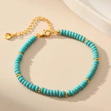 Bohemian Turquoise Women Bracelet Metal Beaded Summer Jewelry