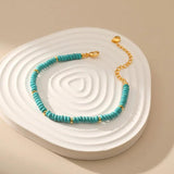 Bohemian Turquoise Women Bracelet Metal Beaded Summer Jewelry