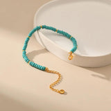 Bohemian Turquoise Women Bracelet Metal Beaded Summer Jewelry