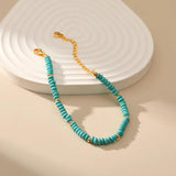 Bohemian Turquoise Women Bracelet Metal Beaded Summer Jewelry