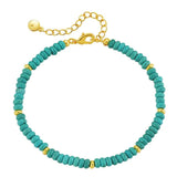 Bohemian Turquoise Women Bracelet Metal Beaded Summer Jewelry