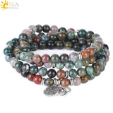 CSJA Healing Balance Bracelet with Indian Agates Natural Stone Gem