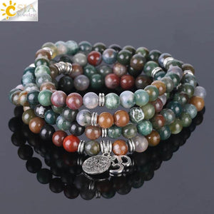CSJA Healing Balance Bracelet with Indian Agates Natural Stone Gem