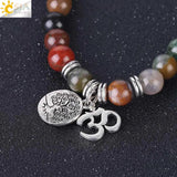 CSJA Healing Balance Bracelet with Indian Agates Natural Stone Gem
