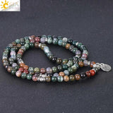 CSJA Healing Balance Bracelet with Indian Agates Natural Stone Gem