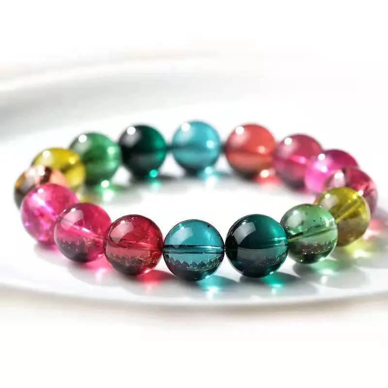 Tourmaline Bracelet - Crystal Garnet Beaded Charm Bracelet