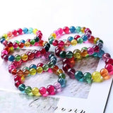 Tourmaline Bracelet - Crystal Garnet Beaded Charm Bracelet