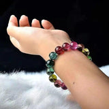 Tourmaline Bracelet - Crystal Garnet Beaded Charm Bracelet