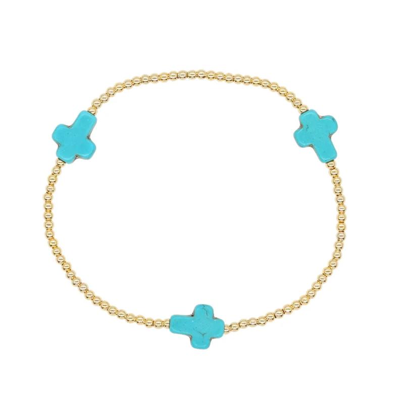 Christian Turquoise Cross Bracelets for Women