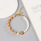 Freshwater Pearl Amazonite Bracelet Adjustable Wedding Jewelry