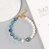 Freshwater Pearl Amazonite Bracelet Adjustable Wedding Jewelry