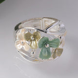 Flower Ring Silver Adjustable Jewelry Women's Rings
