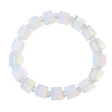 Lapis Lazuli Agates Turquoises Beaded Bracelet 8mm Natural Square Stone