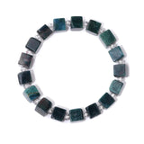 Lapis Lazuli Agates Turquoises Beaded Bracelet 8mm Natural Square Stone