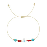Boho Shell Cross Friendship Bracelets Crystal Turquoise Stone Beads
