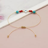 Boho Shell Cross Friendship Bracelets Crystal Turquoise Stone Beads