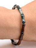 Indian Agate Bamboo Beaded Bracelets for Women 5*12MM