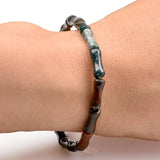 Indian Agate Bamboo Beaded Bracelets for Women 5*12MM