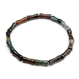 Indian Agate Bamboo Beaded Bracelets for Women 5*12MM