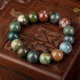 Indian Agate Beaded Bracelet Energy Healing Bangle