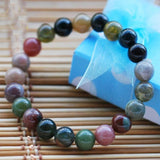 Indian Agate Beaded Bracelet Energy Healing Bangle