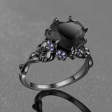 Gothic Skull Rings Red Purple Crystal Ring Cocktail Party Halloween Biker Rings