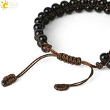 CSJA Natural Stone Double Layers Bracelet Healing Quartz Crystal Beaded Bangle