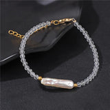 Pearl Charm Bracelet Women Faceted Beads Crystal Bangles Wedding