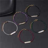 Pearl Charm Bracelet Women Faceted Beads Crystal Bangles Wedding
