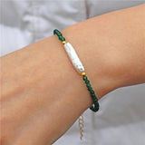 Pearl Charm Bracelet Women Faceted Beads Crystal Bangles Wedding