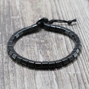 Adjustable Hematite Bracelet Retro Clasp Natural Stone Beads
