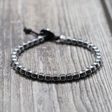 Adjustable Hematite Bracelet Retro Clasp Natural Stone Beads