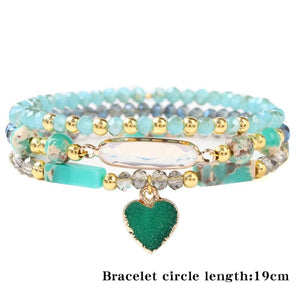 Romantic Crystal Beads Bracelet Set for Women