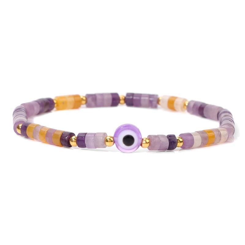Evil Eye Bracelet Natural Stone Beads Chain Couple Jewelry