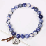 Buddha Tag Charm Sodalite Bracelet for Pray Health