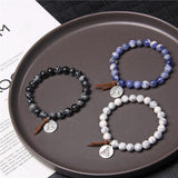 Buddha Tag Charm Sodalite Bracelet for Pray Health